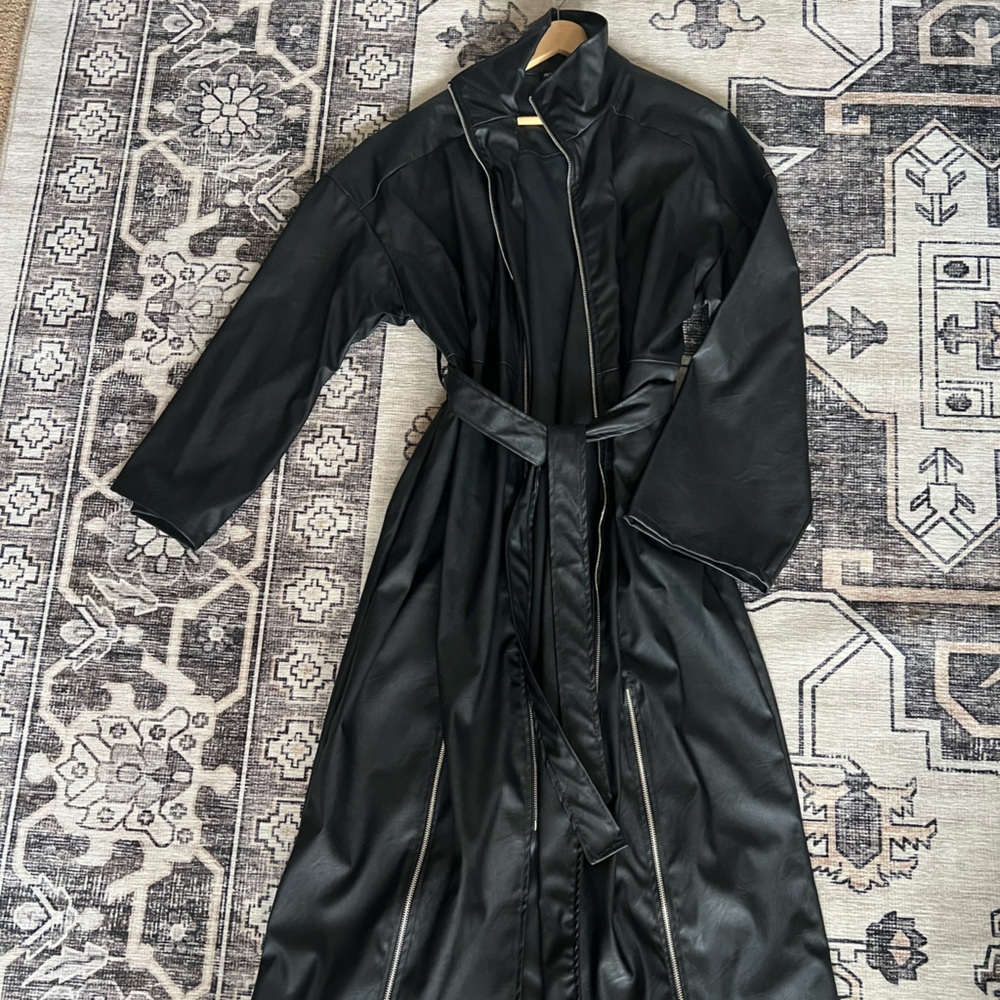 PrettyLittleThing Sleek Black Leather Jacket